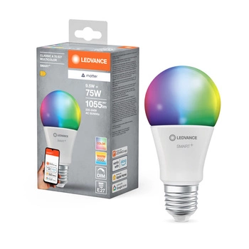 Żarówka LED E27 9.5W = 75W 1055lm RGBW CCT Ściemnialna SMART+ Matter WiFi Classic Ledvance