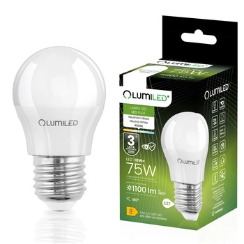 Żarówka LED E27 MAŁA KULKA 10W = 75W 1100lm 4000K Neutralna Barwa CCD Biała LUMILED