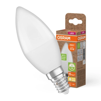 Żarówka LED B37 Świeczka E14 3.3W = 25W 250lm 2700K Ciepła 220° PCR LAMPS Osram