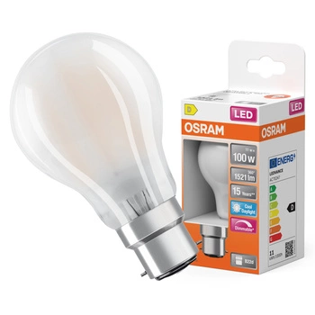 Żarówka LED A60 B22d 11W = 100W 1521lm 6500K Zimna 300° Ściemnialna Retrofit Filament CLASSIC Osram