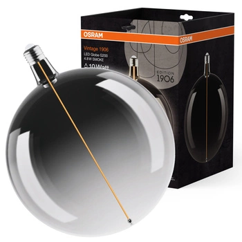 Żarówka LED Dekoracyjna E27 4.8W = 10W 100lm 1800K Ciepła 320° Dymiona Filament Ściemnialna Vintage 1906 Osram