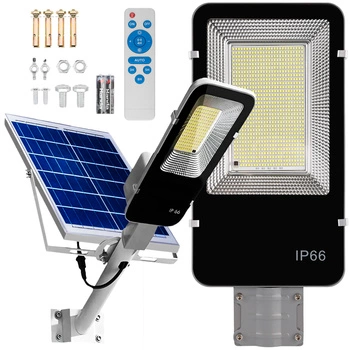 Lampa Solarna Uliczna LED 1200W 120000lm 6500K Zimna Czujnik Zmierzchu MOCNA Latarnia Ogrodowa z Regulowanym Panelem + Uchwyt i Pilot