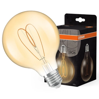 Żarówka LED Dekoracyjna G95 Kula E27 8W = 60W 806lm 2200K Ciepła CRI90 300° Bursztynowa Ściemnialna Vintage 1906 Osram