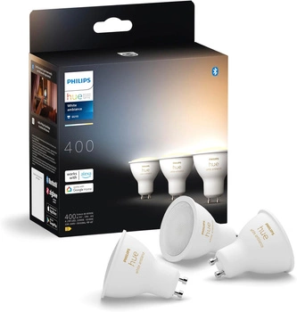 3x Żarówka LED GU10 Reflektor 4.2W = 50W 400lm 2200-6500K CCT SMART Inteligentna Bluetooth ZigBee White Ambiance Philips HUE