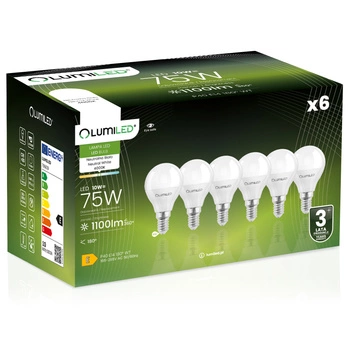6x Żarówka LED E14 Kulka P45 10W = 75W 1100lm 4000K Neutralna 180° LUMILED
