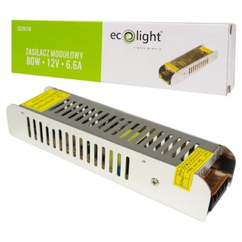 Zasilacz Modułowy do Taśm LED 80W 12V 6.6A IP20 SLIM Ecolight