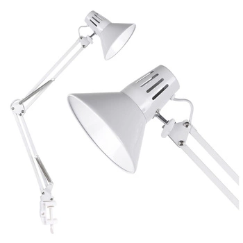 Lampka Biurkowa Stołowa E27 Biała Worker Sanico Goldlux