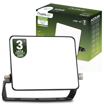 Naświetlacz LED AZZLER 50W 6000lm 4000K IP65 Halogen Zewnętrzny Lampa Czarny LUMILED