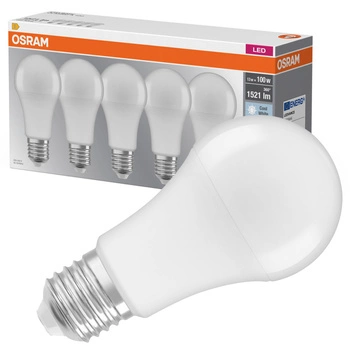 5x Żarówka LED A60 E27 13W = 100W 1521lm 4000K Neutralna 180° BASE Osram