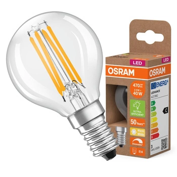 Żarówka LED P45 Kulka E14 2.9W = 40W 470lm 2700K Ciepła 300° Ściemnialna CLASSIC ENERGY EFFICIENCY Osram