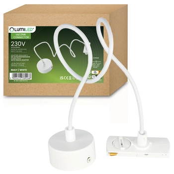 Adapter Zasilający do Szynoprzewodów Baza Montażowa 1F Biała LUMILED