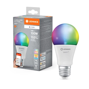 Żarówka LED E27 14W = 100W 1521lm RGBW CCT Ściemnialna SMART+ Matter WiFi Classic Ledvance