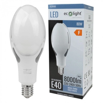 Żarówka LED E40 80W 8000lm 6000K Zimna Rocket Ecolight