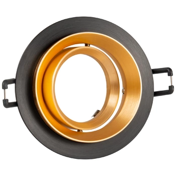 Oprawa Podtynkowa Punktowa Spot MR16 Czarna Złota 12V LIKA Sanico Goldlux