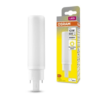 Świetlówka LED Jednostronna G24q-1 6W = 13W 600lm 3000K Ciepła 120° DULUX LED D/E HF & AC Osram