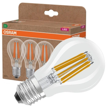 3x Żarówka LED A60 E27 7.2W = 100W 1521lm 2700K Ciepła 300° Filament CLASSIC ENERGY EFFICIENCY Osram