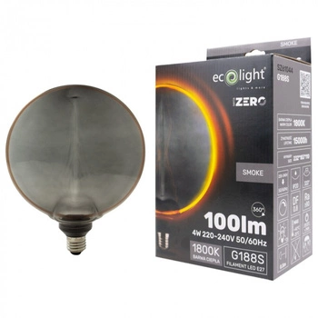 Żarówka LED Kula G188 E27 4W 100lm 1800K Ciepła FILAMENT Dekoracyjna ZERO Ecolight