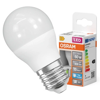 Żarówka LED P45 Kulka E27 6.5W = 60W 806lm 6500K Zimna 150° STAR CLASSIC Osram