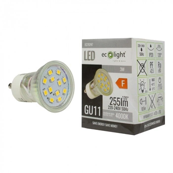 Żarówka LED Reflektor GU11 GU10 3W 270lm 4000K Neutralna Ecolight