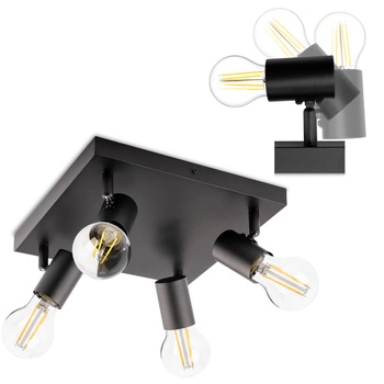 Lampa Sufitowa Plafon SPOT TUBA Reflektor Oprawa Halogenowa 4x E27 GLASA LUMILED