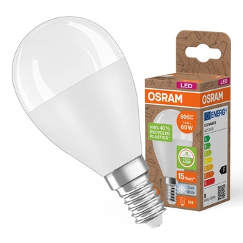 Żarówka LED P47 Kulka E14 7.5W = 60W 806lm 4000K Neutralna 200° PCR LAMPS Osram