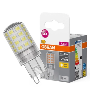 5x Żarówka LED Kapsułka G9 4.2W = 40W 470lm 2700K Ciepła 300° BASE Osram