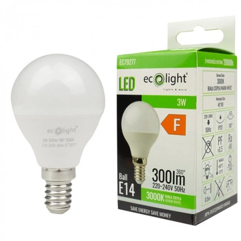 Żarówka LED Kulka P45 E14 3W 270lm 3000K Ciepła Ecolight