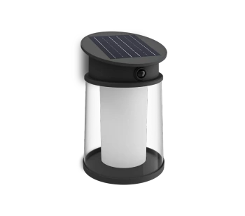Kinkiet Ogrodowy Lampa Solarna Elewacyjna Zewnętrzna LED 3.2W 470lm 2700K IP44 z Czujnikiem Ruchu i Zmierzchu Czarna Juda Ultra Efficient Philips