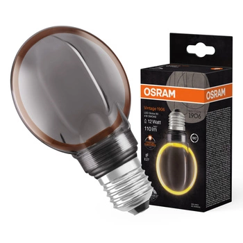 Żarówka LED Dekoracyjna G80 Kula E27 4W = 12W 110lm 1800K Ciepła 330° Dymiona Filament Ściemnialna Vintage 1906 Osram