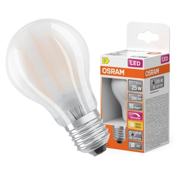 Żarówka LED A60 E27 2.2W = 25W 300lm 2700K Ciepła CRI90 300° Filament Ściemnialna SUPERSTAR PLUS CLASSIC Osram