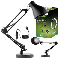 Lampka Biurkowa Stołowa LED 7W CCT Ściemnialna Marti Czarna Lumiled