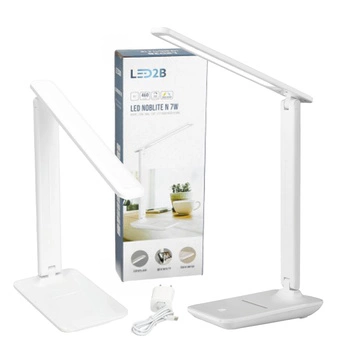 Lampka Biurkowa Stołowa LED 7W CCT 120° Biała Noblite Kobi