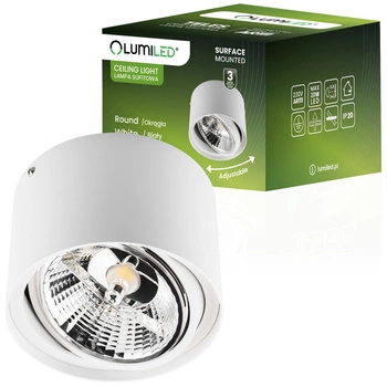 Oprawa Natynkowa HALOGENOWA SPOT TUBA Ruchoma GU10 AR111 Okrągła Biała 100mm TELES LUMILED