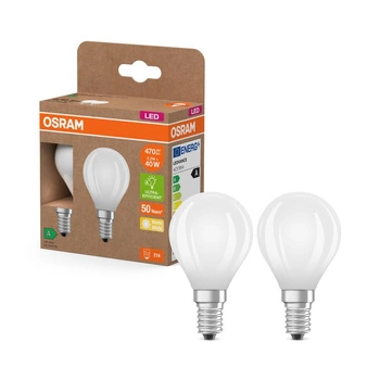 2x Żarówka LED P45 Kulka E14 2.2W = 40W 470lm 2700K Ciepła 330° 214lm/W CLASSIC ENERGY EFFICIENCY Osram