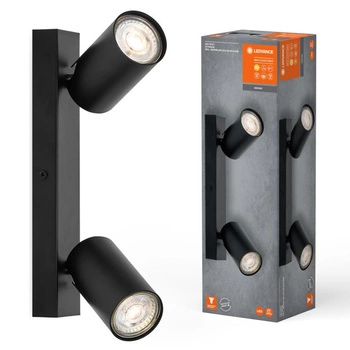 Lampa LED Ścienna Sufitowa Kinkiet Oprawa Natynkowa 6.8W 460lm 3000K Ciepła Ściemnialna Czarny LED Spot Octagon Ledvance