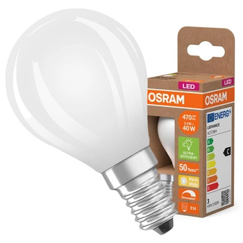 Żarówka LED P45 Kulka E14 2.9W = 40W 470lm 2700K Ciepła 300° Ściemnialna CLASSIC ENERGY EFFICIENCY Osram