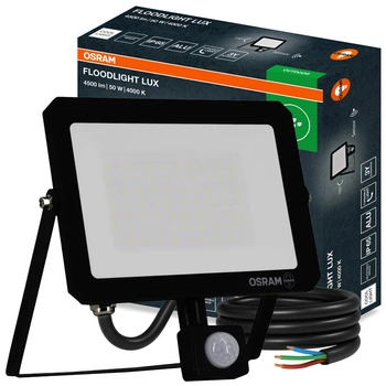 Naświetlacz LED Halogen Zewnętrzny Reflektor 50W 4000K 4500lm IP65 z Czujnikiem Ruchu i Światła FLOODLIGHT LUX SENSOR OSRAM