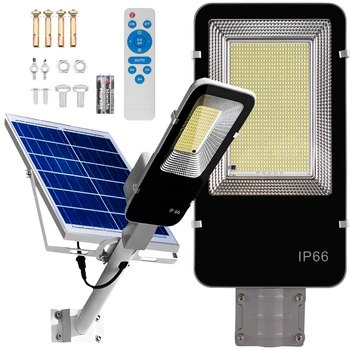 Lampa Solarna Uliczna LED 1500W 150000lm 6500K Zimna Czujnik Zmierzchu MOCNA Latarnia Ogrodowa z Regulowanym Panelem + Uchwyt i Pilot