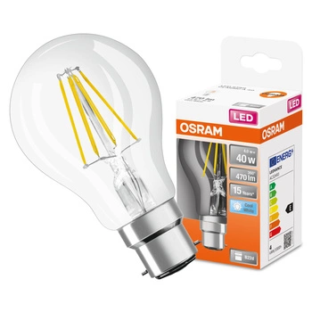 Żarówka LED A60 B22d 4W = 40W 470lm 4000K Neutralna 300° Retrofit Filament CLASSIC Osram