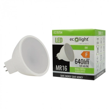 Żarówka LED Reflektor MR16 GU5.3 8W 640lm 3000K Ciepła 12V Ecolight