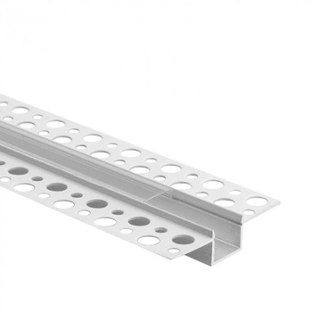 Profil Aluminiowy LED do Płyt GK Gipsowych REGIPS Wpuszczany Podtynkowy Biały 2m z Kloszem Przezroczystym do Taśm LED + Zaślepki seria GP Ecolight