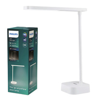 Lampka Biurkowa LED 5W 90lm 5000K USB Biała Ściemnialna Dotykowa Tilpa Philips