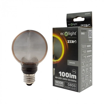 Żarówka LED Kula G80 E27 4W 100lm 1800K Ciepła FILAMENT Dekoracyjna ZERO Ecolight