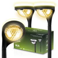 2x Lampa Solarna Ogrodowa LED LILA Wbijana Zewnętrzna Dekoracyjna 3000K LUMILED