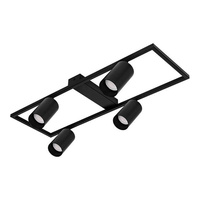 Żyrandol Lampa Oprawa Sufitowa Dekoracyjny 4x GU10 Czarny Masterled