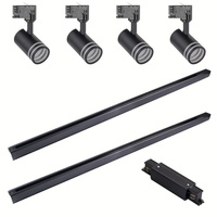 Zestaw Szynowy Szynoprzewód Szyna Listwa 3-Fazowa + 4x Reflektor GU10 Czarna MILANO Sanico Goldlux