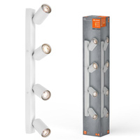 Lampa Sufitowa Ścienna LED Spot Reflektor 4-Punktowy Ściemnialna 13.6W GU10 Biała LEDVANCE