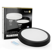 Plafon LED Łazienkowy Sufitowy Natynkowy 24W 2280lm 4000K 120° z Czujnikiem Ruchu i Zmierzchu Czarny IP65 Nairos Kobi