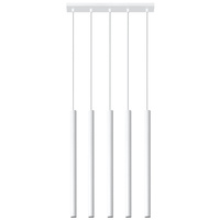Lampa Sufitowa Wisząca Tuba 5x G9 Zwis Tubularna Biała Nowoczesna Pastelo Sollux