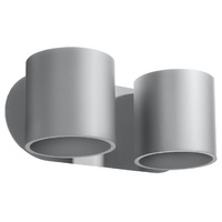 Lampa Ścienna Kinkiet 2x G9 Cylindryczna Szara Nowoczesna Orbis Sollux
